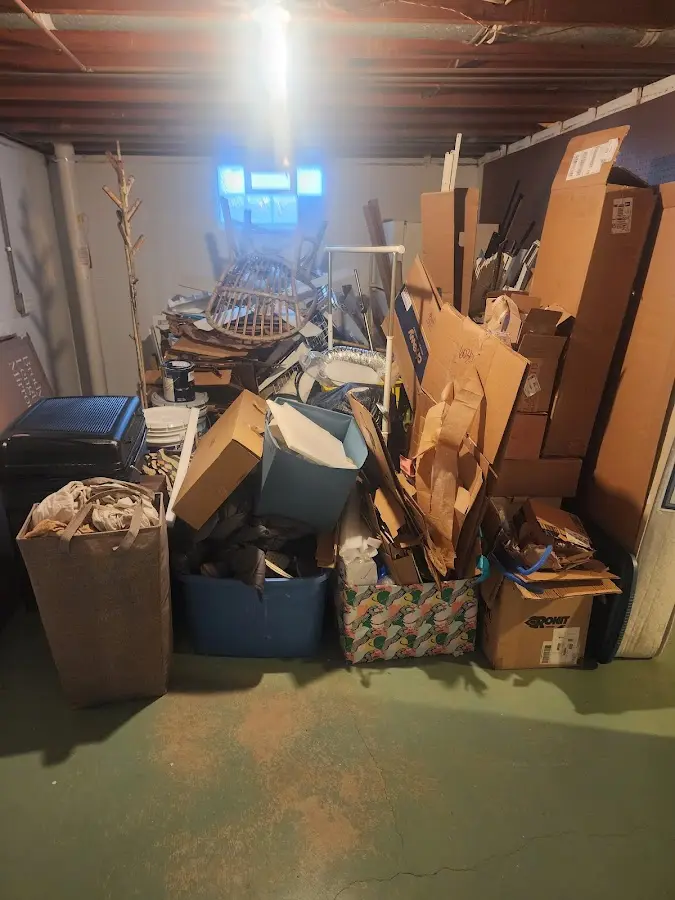 Roll-off dumpster container at job site for 20 Yard Dumpster Rental in Centerville